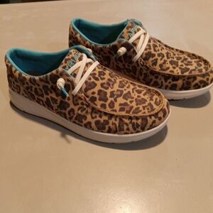 Ariat Turquoise Leopard Print Hi-lo Shoes